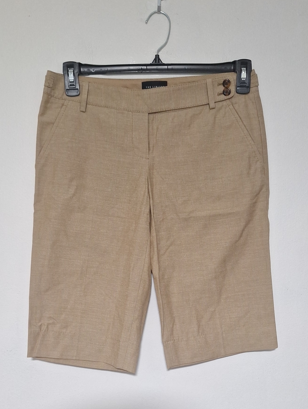 The Limited Drew Fit Linen Blend Tan Bermuda Shorts